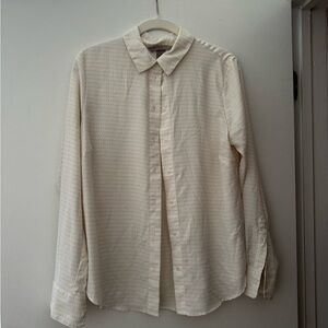 H&M White and Gold Blouse with Classic Fit